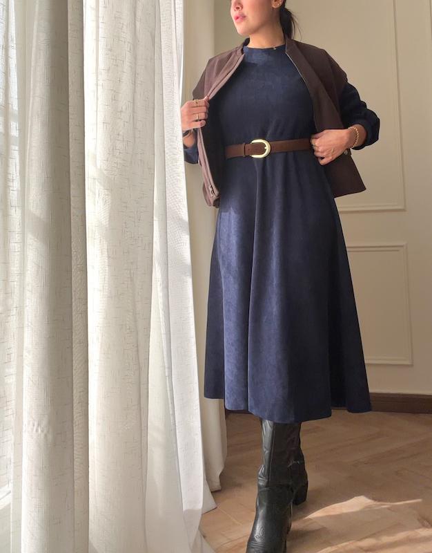 پیراهن  مخمل کبریتی