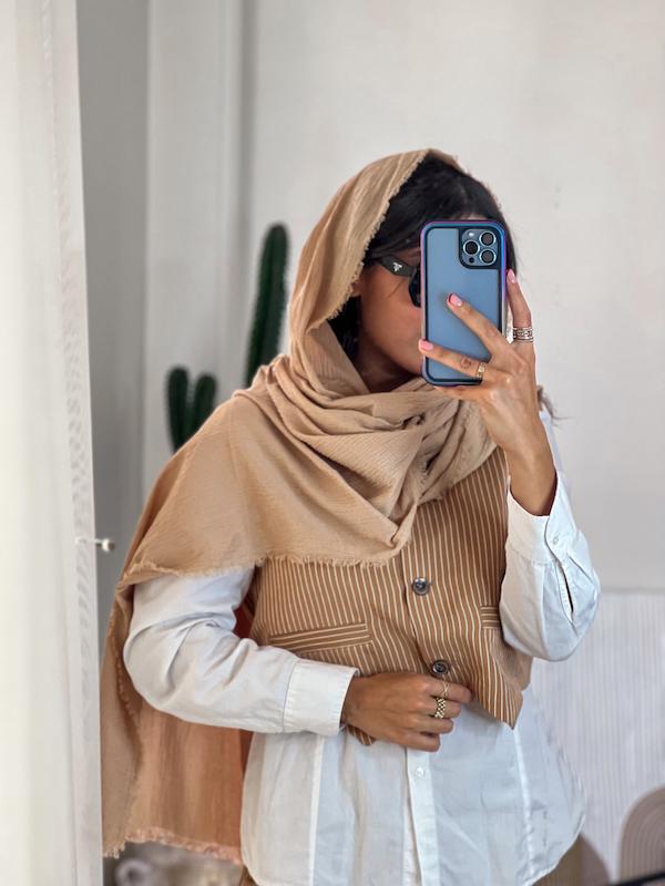 شال کتان چروک