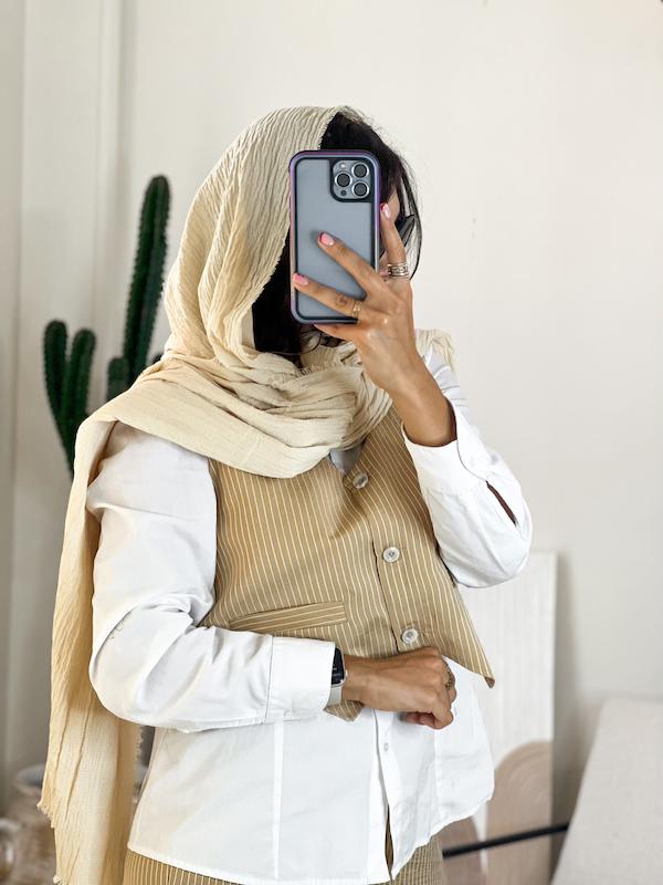 شال کتان چروک