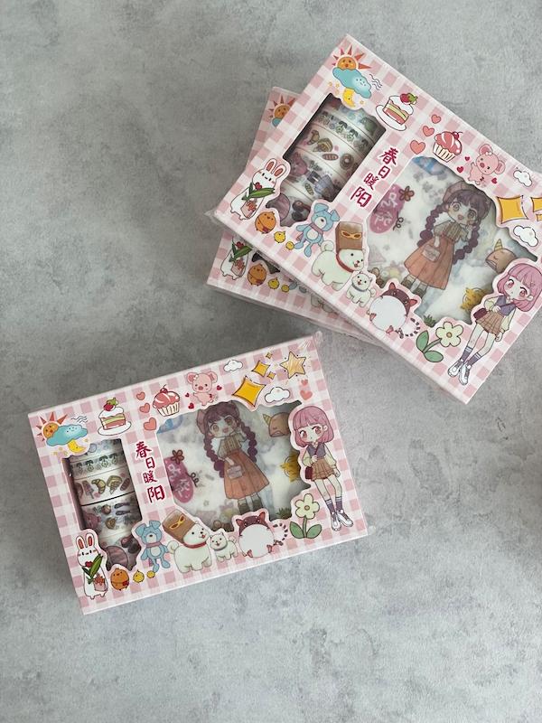 ست استیکر و چسب واشی طرح دختر 