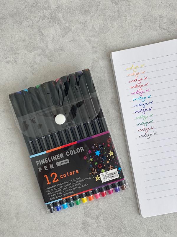 ست ۱۲ عددی روان نویس نوک نمدی 