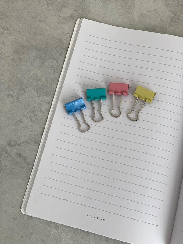 گیره پوشه یا کاغذ رنگی (دونه ای)