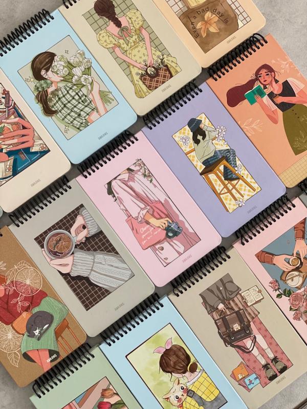 دفترچه یادداشت  جلدسخت ۱۰۰ برگ آبرنگ