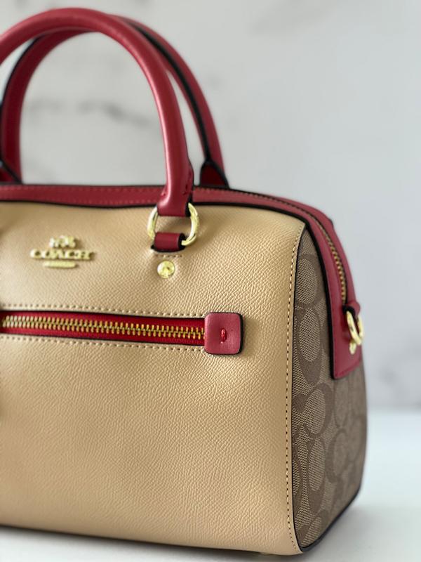 کوچ صندوقی زیپ دار کرم سرخابی