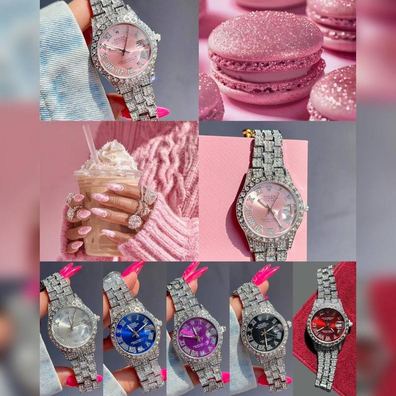 ساعت فول نگین Rolex🎠🕯️✨
