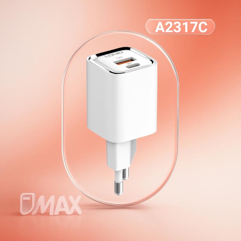شارژر دیواری 30 وات الدینیو مدل مدل A2317C به همراه کابل USB-C