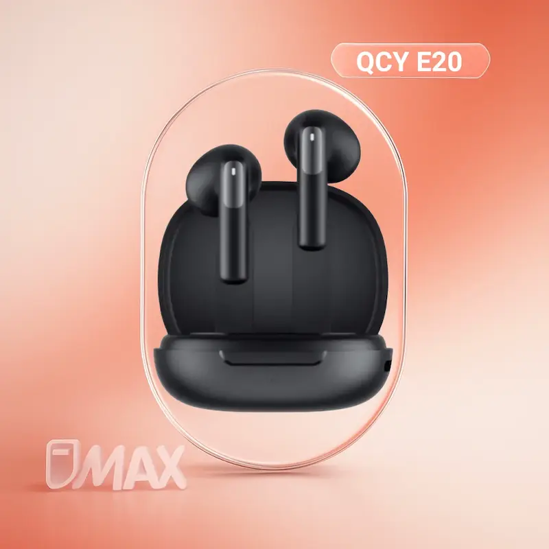 هندزفری بلوتوثی کیو سی وای QCY AilyBuds E20 با نویز کنسلینگ هیبریدی ANC، بلوتوث 5.3، درایور 13 میلی‌متری و شارژدهی تا 30 ساعت 