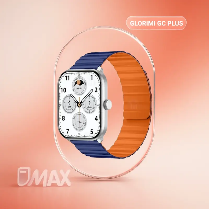 ساعت هوشمند گلوریمی Glorimi GC Plus  نمایشگر AMOLED مکالمه بلوتوثی پایش سلامت ۲۴ ساعته و طراحی شیک