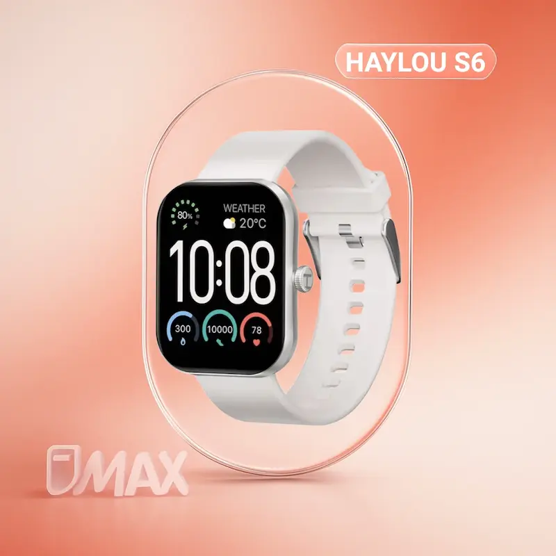 ساعت هوشمند هایلو Haylou S6  نمایشگر ۲.۰۱ اینچ مکالمه بلوتوثی پایش سلامت ضدآب IP68 و باتری ۲۰ روزه