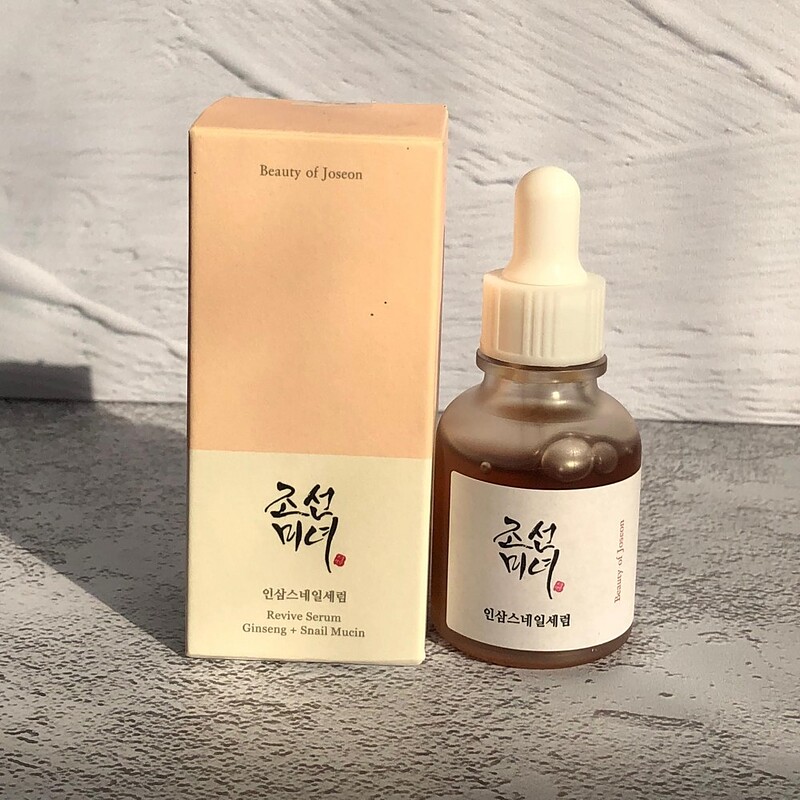 سرم بازسازی و ترمیم پوست جینسنگ ＋ موسین حلزون بیوتی آف جوسان 30 میل beauty of joseon revive serum ginseng + snail mucin