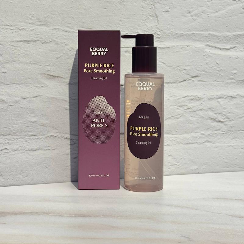 روغن پاک کننده و کنترل کننده منافذ برنج بنفش اکوال بری 200 میل Eqqualberry Purple Rice Pore Smoothing Cleansing Oil