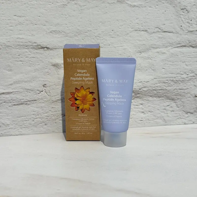 ماسک خواب جوانساز و تسکین دهنده پپتید و عصاره کالاندولا مری اند می مینی سایز Mary & May Vegan Calendula Peptide Ageless Sleeping Mask