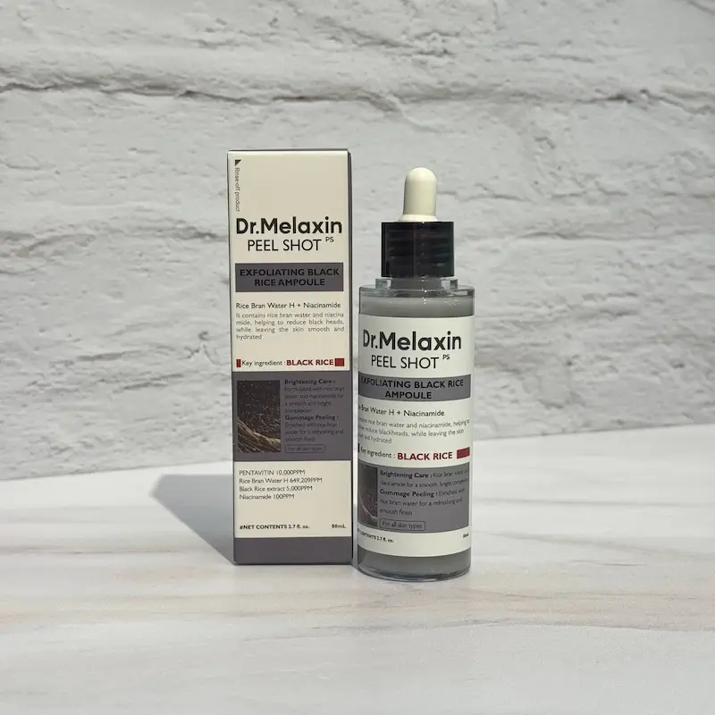 سرم لایه‌بردار پیل شات برنج سیاه دکتر ملاکسین 80 میل Dr.Melaxin Peel Shot Exfoliant Black Rice Ampoule