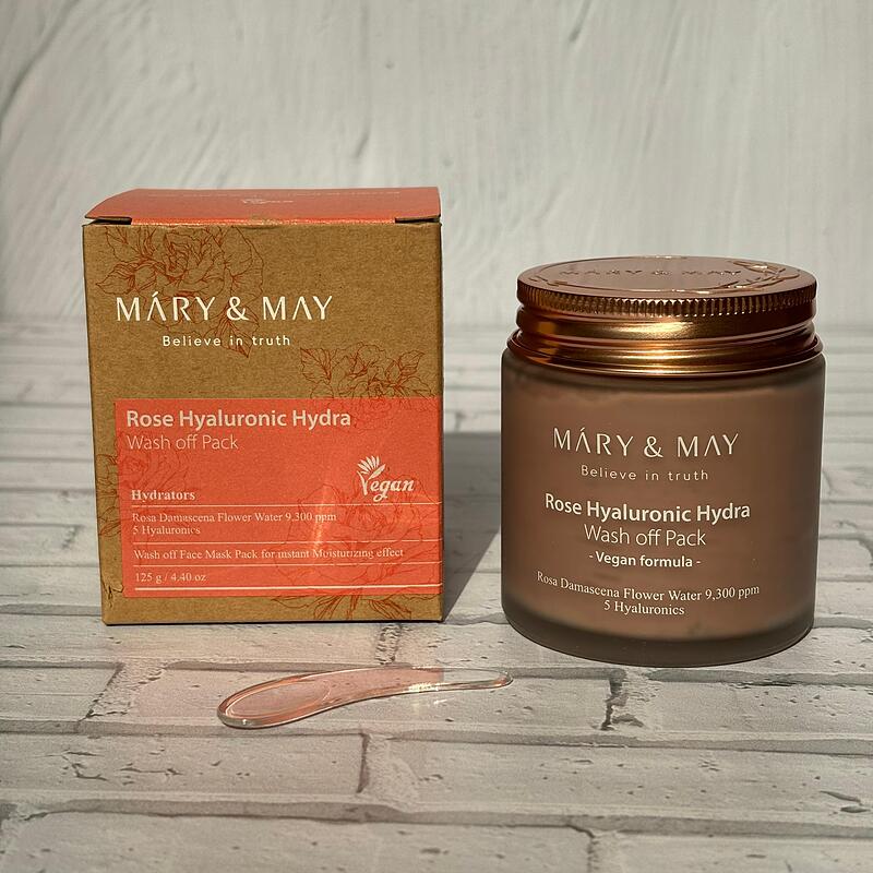 ماسک شستشوی آبرسان هیالورونیک اسید و گل رز مری اند می Mary & May Rose Hyaluronic Hydra Wash off Pack