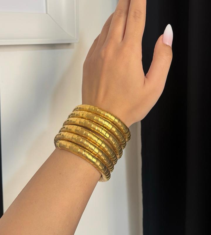 دستبند برنجی انعطاف پذیر گرد