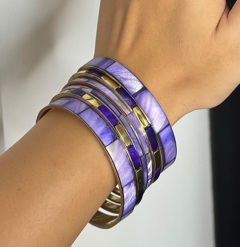 ست النگو صدفی بنفش