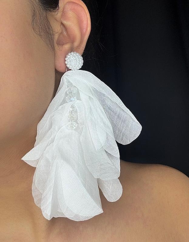 گوشواره پارچه ای کریستالی