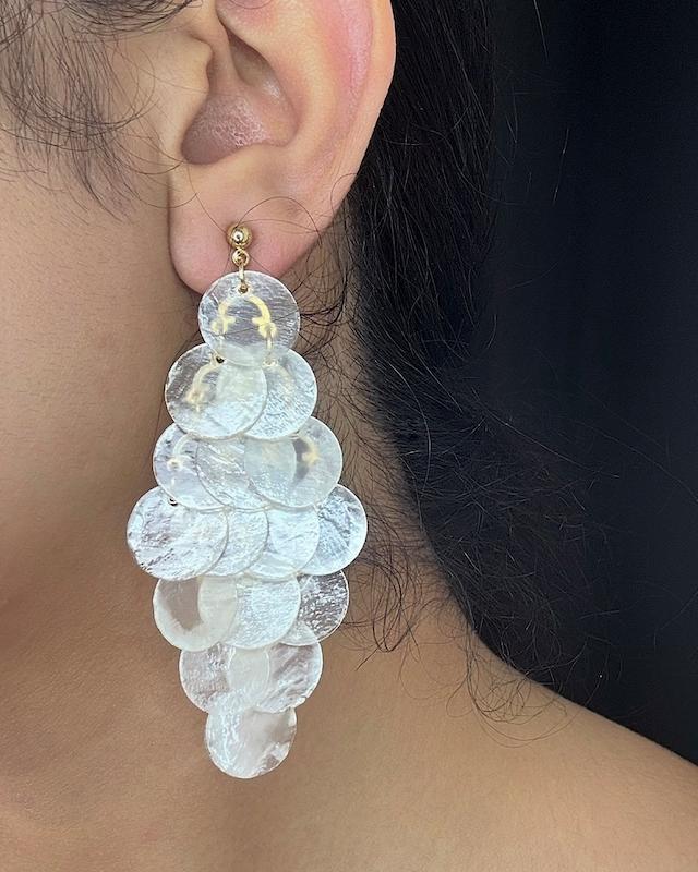 گوشواره صدفی پولکی 