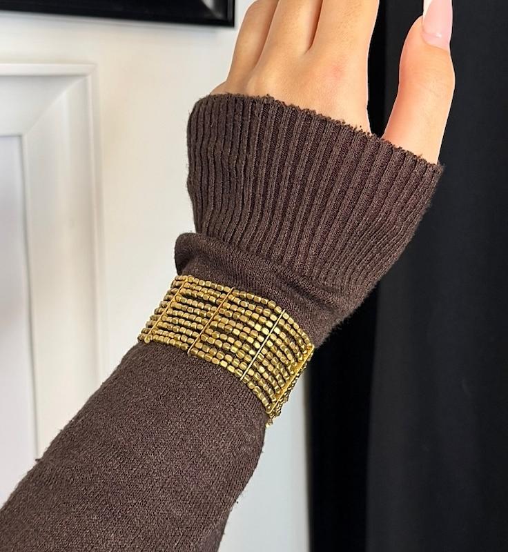 دستبند کشی ده لاینی تمام برنج 