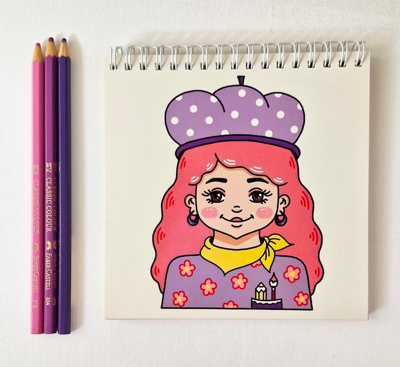 دفتر طراحی دختر نقاش