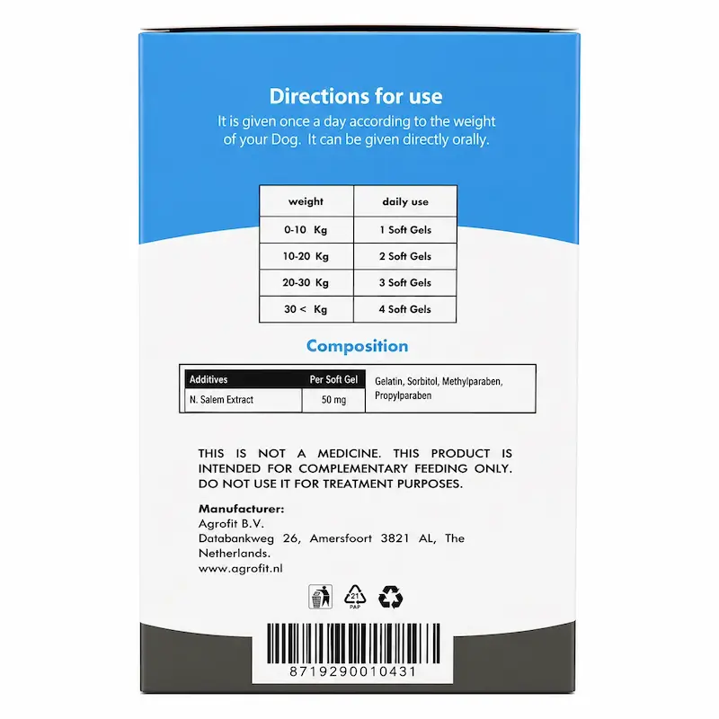قرص ضد آلرژي سگ آگروفیت Agrofit Allergease تعداد 75 عددي