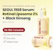 سرم سئول 1988 رتینال لیپوزومی 2% + جینسینگ سیاه  K-SECRET SEOUL 1988 Serum Retinal Liposome 2% + Black Ginseng