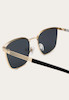 عینک آفتابی فریم مربعی فلزی طلایی پرتی لیتل سینگز از انگلیس Pretty Little Things Gold Metal Frame Square Bar Sunglasses 