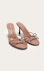 صندل پاشنه دار زنانه برند پرتی لیتل سینگ اورجینال انگلیس  PrettyLittleThing PU Round Toe Bow Detail Heel Sandals