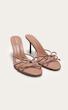صندل پاشنه دار زنانه برند پرتی لیتل سینگ اورجینال انگلیس  PrettyLittleThing PU Round Toe Bow Detail Heel Sandals