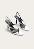 صندل پاشنه بلند زنانه پرتی لیتل سینگ انگلیس اورجینال  Pretty Little Thing SILVER TOE THONG ALMOND TOE HIGH HEELED SANDALS