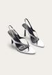 صندل پاشنه بلند زنانه پرتی لیتل سینگ انگلیس اورجینال  Pretty Little Thing SILVER TOE THONG ALMOND TOE HIGH HEELED SANDALS