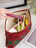 کیف لوازم آرایشی ‏زنانه طرح گل قرمز A GoGo Orginal Red Flower Fashion Canvas Women Cosmetic Handbag