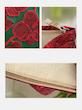 کیف لوازم آرایشی ‏زنانه طرح گل قرمز A GoGo Orginal Red Flower Fashion Canvas Women Cosmetic Handbag