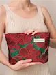 کیف لوازم آرایشی ‏زنانه طرح گل قرمز A GoGo Orginal Red Flower Fashion Canvas Women Cosmetic Handbag