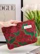 کیف لوازم آرایشی ‏زنانه طرح گل قرمز A GoGo Orginal Red Flower Fashion Canvas Women Cosmetic Handbag