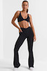 شلوار لگ دمپا کمر وی مشکی اورجینال بو اند تی BO+TEE از انگلیس BO+TEE Soft Active V-Waist Flared Leggings in Black