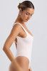 بادی سوت پشت باز اورجینال بو اند تی BO+TEE از انگلیس  BOANDTEE Cut-Out Bodysuit in Washed Cream