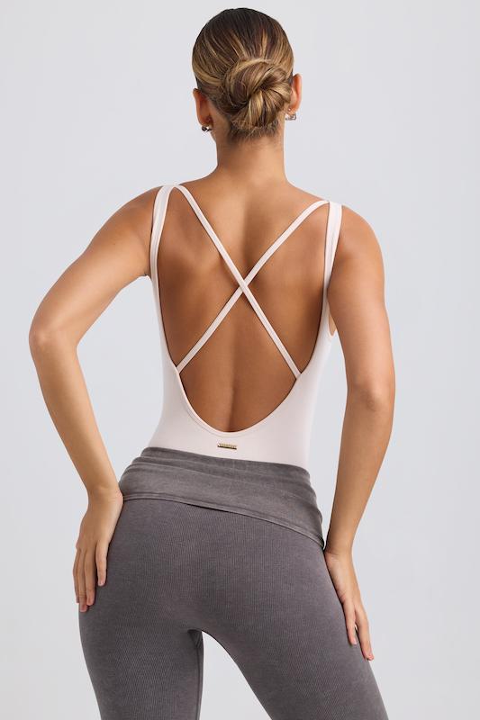 بادی سوت پشت باز اورجینال بو اند تی BO+TEE از انگلیس  BOANDTEE Cut-Out Bodysuit in Washed Cream