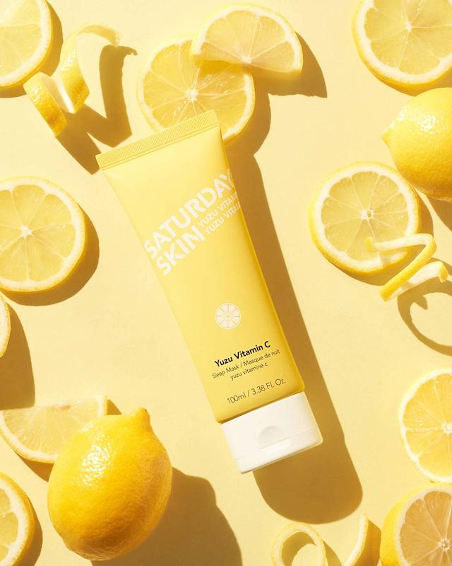 ماسک خواب شب ویتامین C روشن کننده و آبرسان ساتردی اسکین اورجینال از آمریکا Saturday Skin Yuzu Vitamin C Sleep Mask
