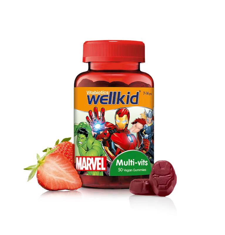 پاستیل مولتی ویتامین کودکان ول‌کید مارول ویتابیوتیکس اصل از انگلیس  Vitabiotics Wellkid Marvel Multi-Vits Vegan | 50 Soft Jellies