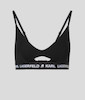 نیم تنه لوگودار پشت ‌باز کارل لاگرفیلد اورجینال از انگلیس KARL LAGERFELD Logo Peephole Bra Black