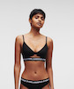 نیم تنه لوگودار پشت ‌باز کارل لاگرفیلد اورجینال از انگلیس KARL LAGERFELD Logo Peephole Bra Black