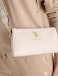 کیف کراس‌بادی زیپ‌دار یو اس پولو اورجینال از آمریکا U.S. Polo Assn. Top Zip Mini Crossbody Bag Ecru