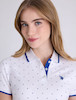 تی‌شرت پولو زنانه سفید یو اس پولو اورجینال آمریکا  U.S. Polo Assn. Dot Print Pique Polo Shirt 