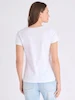 تی‌شرت زنانه یقه هفت سفید با نوار متالیک طلایی بو اس پولو اورجینال آمریکا U.S. Polo Assn. Metallic Trim V-Neck T-Shirt