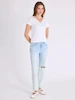 تی‌شرت زنانه یقه هفت سفید با نوار متالیک طلایی بو اس پولو اورجینال آمریکا U.S. Polo Assn. Metallic Trim V-Neck T-Shirt