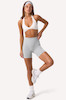 شلوارک ورزشی فاق ‌بلند بو اند تی اورجینال از انگلیس Bo+Tee Define Luxe High-Waist Biker Shorts Fog