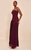 پیراهن ماکسی زنانه دکلته پلیسه‌ای از پرتی لیتل سینگز انگلیس PRETTYLITTLETHING Plum Woven Bandeau Pleated Hem Detail Maxi Dress