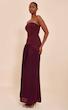 پیراهن ماکسی زنانه دکلته پلیسه‌ای از پرتی لیتل سینگز انگلیس PRETTYLITTLETHING Plum Woven Bandeau Pleated Hem Detail Maxi Dress