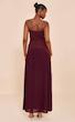 پیراهن ماکسی زنانه دکلته پلیسه‌ای از پرتی لیتل سینگز انگلیس PRETTYLITTLETHING Plum Woven Bandeau Pleated Hem Detail Maxi Dress